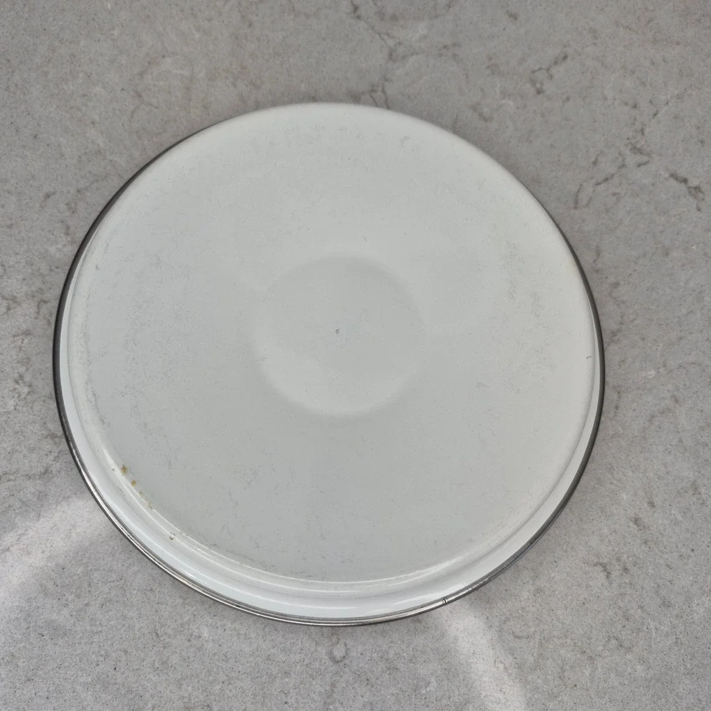 Mushroom‎ Enamel Pot Lid Replacement 7 Inch White Vintage